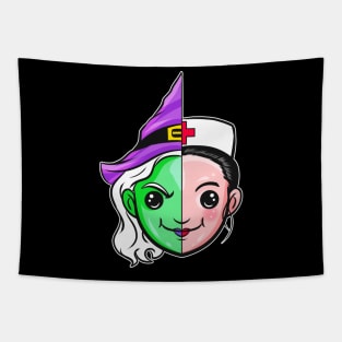 Half Witch Half Nurse Wonderhealer Costume Halloween Tapestry