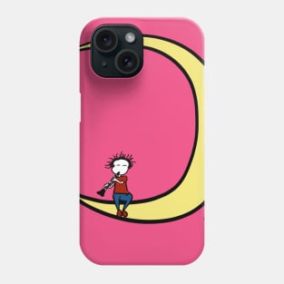 Moon and clarinet Phone Case