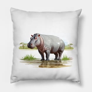 River Hippopotamus Pillow