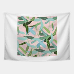 Eucalyptus Leaves Pink Design Tapestry