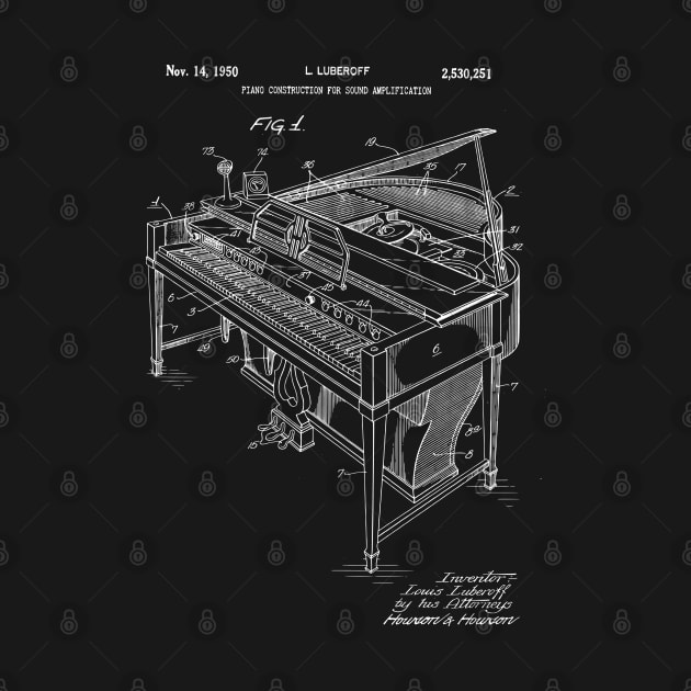 Patent Art - Grand Piano 1950 by MadebyDesign