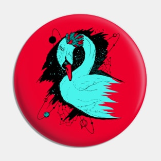 Turqred Swan Among The Stars Pin