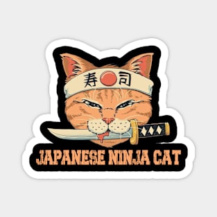 Japanese Ninja Cat Magnet