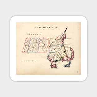 Old Massachusetts Map (1819) Vintage The Bay State Vintage Atlas Magnet