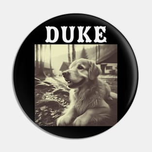 Duke, bootleg,  golden retriever puppy design for dog lovers Pin