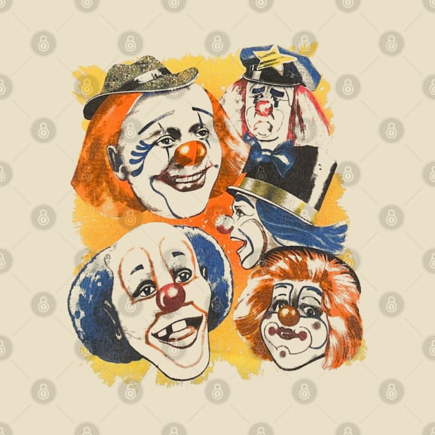 Vintage Creepy Ass Clowns by darklordpug