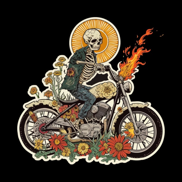 skeleton  riding a motobike by BDXTNG