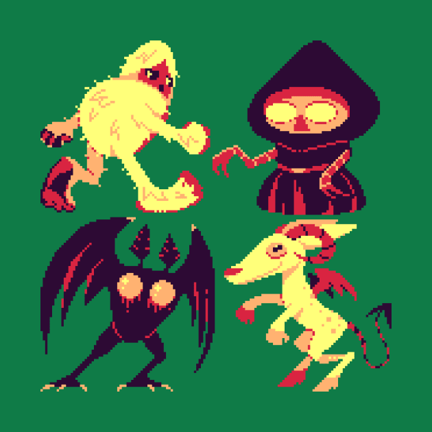 Pixel Cryptids by MalevolentMask