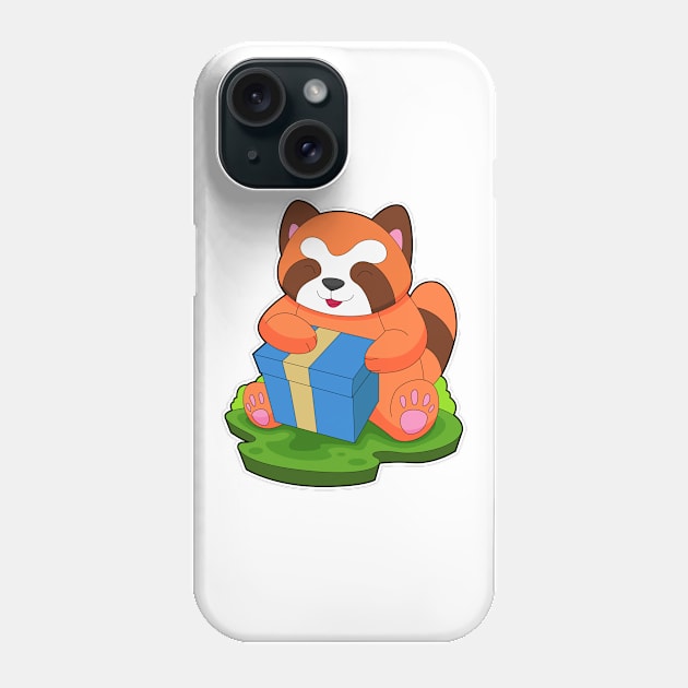 Red Panda Christmas Package Phone Case by Markus Schnabel