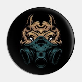 head Pitbull mask mascot Pin