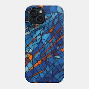 stained glass, glass, abstract, geometrical, red, orange, fire, lava, volcano, patterns, seamless, orchid Phone Case