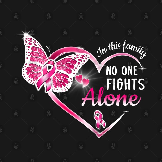 Breast Cancer Awareness Month Custom Shirt In This Family No One Fights Alone Personalized by Sunset beach lover