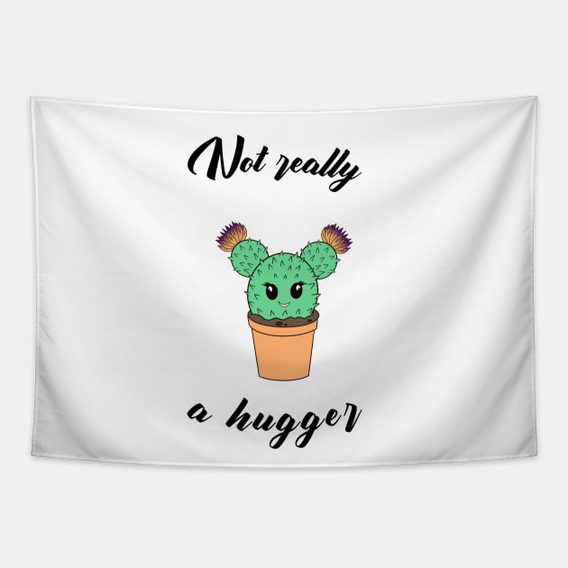 Not really a hugger - a cute kawaii cactus Tapestry by Cute_but_crazy_designs