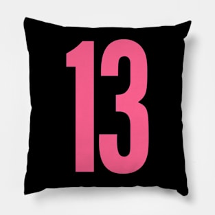 Pink Number Thirteen Pillow