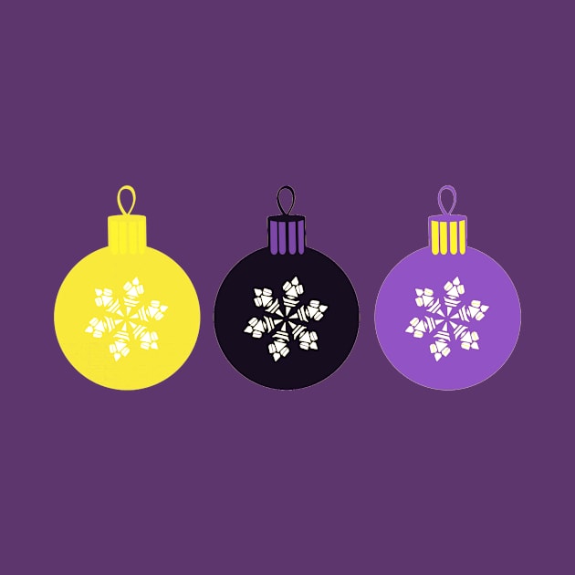 Nonbinary Pride Holiday Bauble Ornaments by VernenInk