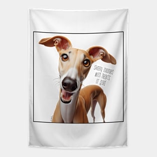 Skinny Minnie Greyhound Dog Tapestry