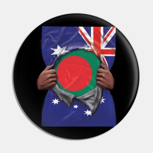 Bangladesh Flag Australian Flag Ripped Open - Gift for Bengali From Bangladesh Pin