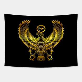 Golden Ancient Egyptian God Horus as Royal Falcon Tapestry