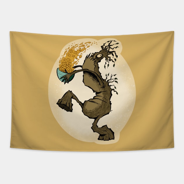 Mac n' Cheese Tree Man Tapestry by westinchurch