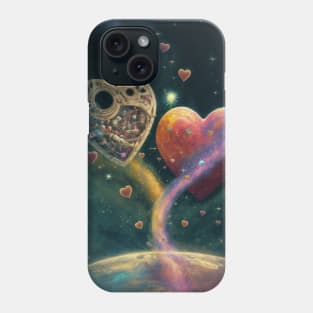 Two hearts in space Phone Case