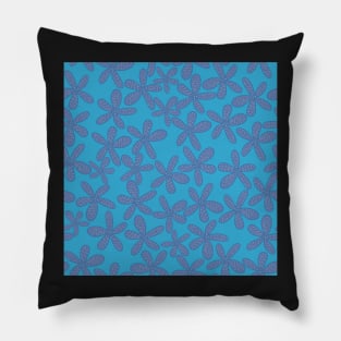 Blue and violet Floral design Pillow