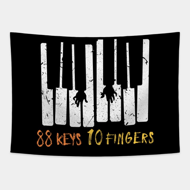 Funny 88 Keys 10 Fingers Piano Tapestry by BurunduXX-Factory