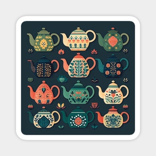 Ornate Teapot Pattern Magnet