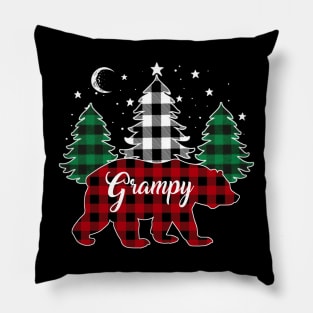 Grampy Bear Buffalo Red Plaid Matching Family Christmas Pillow