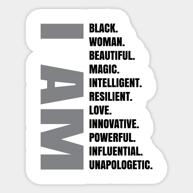 I AM | Black Woman - Black Power - Sticker