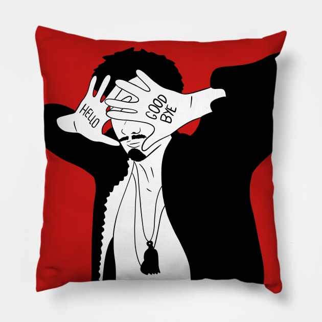 Klaus Hello Goodbye Pillow by byebyesally