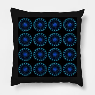 CIRCLES AND ORBS Blue PinWheels Abstract Pillow