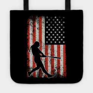 USA Flag Softball Player Tote