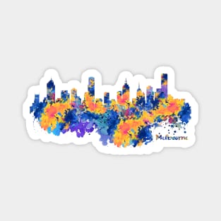 Melbourne Watercolor Skyline Magnet