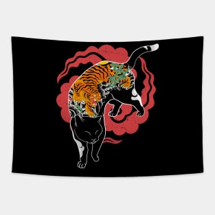 tiger tattoo cat Tapestry