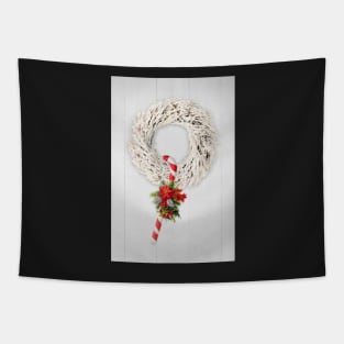 Christmas wreath and cane Tapestry