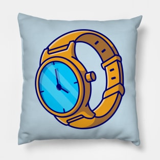 Gold watch Cartoon Pillow