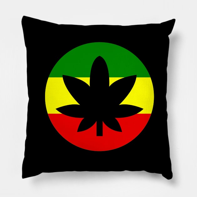 420 cannabis rasta flag Pillow by gossiprag