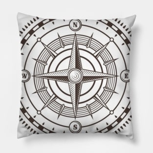 vintage compass Pillow