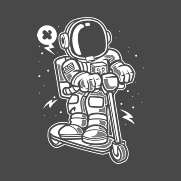 Astronaut Riding Scooter by Eoli Studio