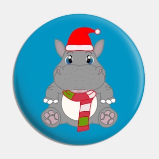 Surfinghippos in Santa hat Pin