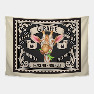 Cute Funny Gentle Giraffe Stamp Design Tapestry