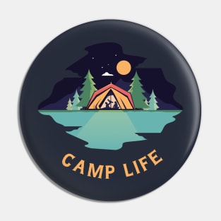 Camping in Wonderlust and Hiking trail Gift for Camper Pin