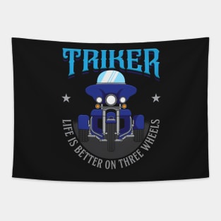 TRIKE MOTORCYCLE: Three Wheels Tapestry