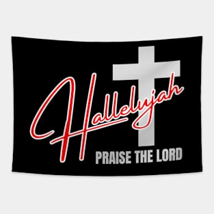 Hallelujah Praise the Lord Jesus Cross Christian Tapestry