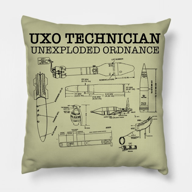 UXO Unexploded Ordnance Tech Pillow by The Blue Deck