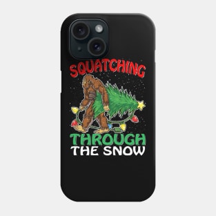 Sasquatch Christmas Squatching Bigfoot Xmas Tree Light Phone Case