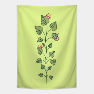 Cute Bugs Eat Green Plant Nature Lover Tapestry