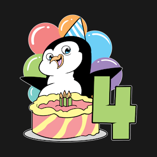 Fourth 4th Birthday Penguin Children's Birthday T-Shirt