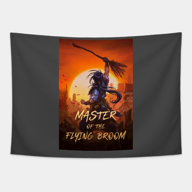 Master of the Flying Broom - Sword Saint in Training Tapestry by Joseph J Bailey Author Designs