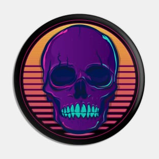 Skull Madness Synthwave Retrowave Aesthetics Pin